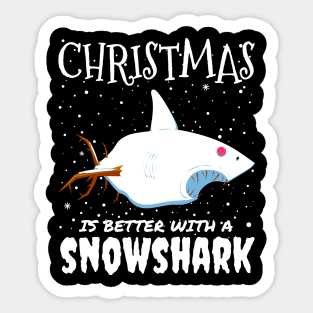 Christmas Is Better With A Snowshark - christmas cute snow seal gift Sticker